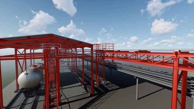 3D. Строительство СНЭ. Узел отгрузки раствора альдегидного морозостойкого (РАМ) в г. Губаха.