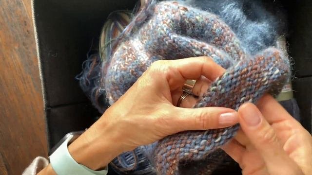 Шапка из носочной пряжи ALIZE COMFORT SOCKS | YarnArt Silky Royal 436 | мохер Yarna | Шапка спицами