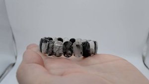 Браслет шерл, черный турмалин