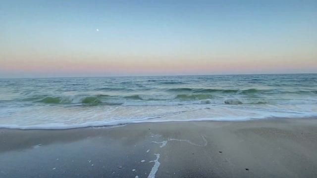 Шум Моря 1 час красивого пляжа с розовым закатом 🌅💙🌊 | 1 Hours Beach Sunset #закатнаморе