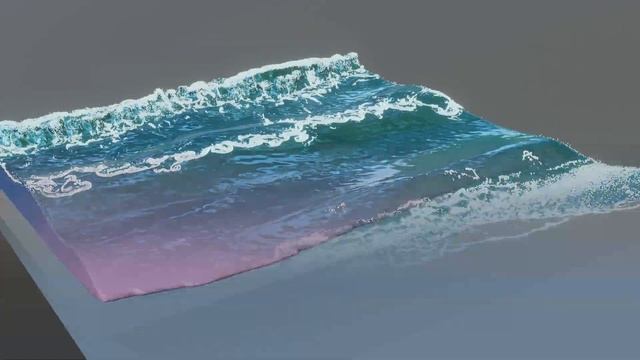 Breaking Waves rendered in Blender Eevee with Flip Fluids addon смотреть онлайн