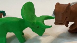 Allosaurus vs nasutoceratops (claymation) Jurassic world fights