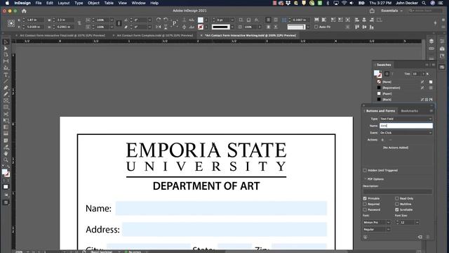 InDesign Quick Tip – Interactive Form