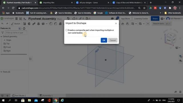Import Solidworks Part into Onshape