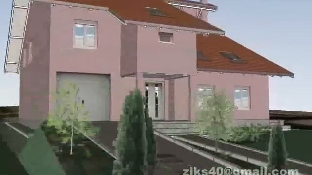 Sketchup 3D model of family home - Lepa porodična kuća sa zelenilom (3D model) Arandjelovac смотреть онлайн