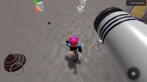 Toilet boy poop in diaper and pee and farts boy