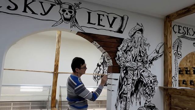 Роспись стен в пивном магазине Cesky Lev 2020 (4) смотреть онлайн