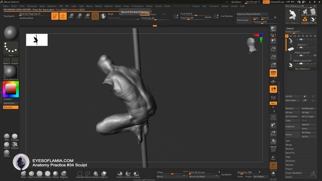 Eyes of Lamia - Anatomy Practice Sculpt. 5400 seconds in Zbrush. смотреть онлайн