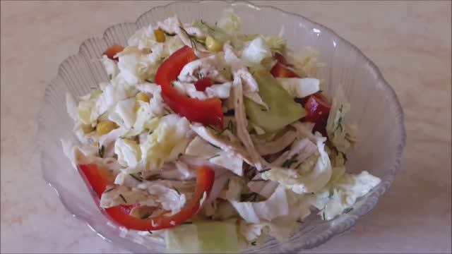 САЛАТ без МАЙОНЕЗА Салат за 5 МИНУТ Вкусный и сытный салат с пекинской капусты Салаты рецепты