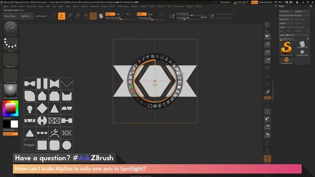 #AskZBrush: "How can I scale Alphas in only one axis in Spotlight?
