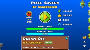 Pixel Cavern by NukeForceX geometry Dash level 💯% All coin