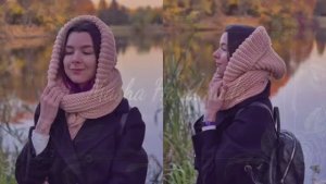 КАПЮШОН-ШАРФ крючком  Простое вязание для начинающих