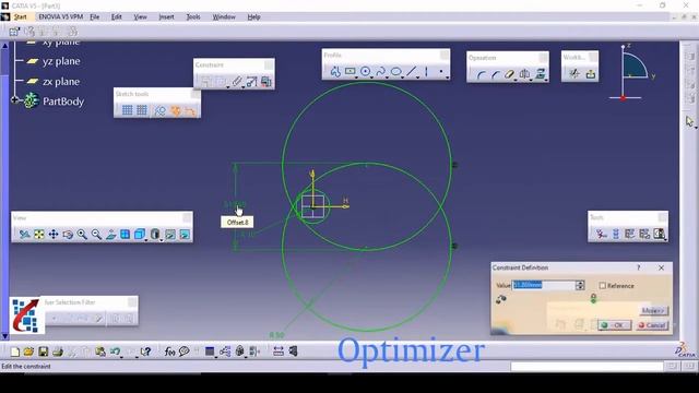 CATIA Tutorials for Beginners : Sketcher module : exercise 3