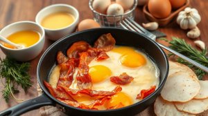 Завтрак мечты: готовим Яичницу с беконом