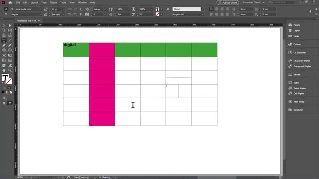 how to create a tables in in design cc 2020 lesson 16 || Digital Telugu techs