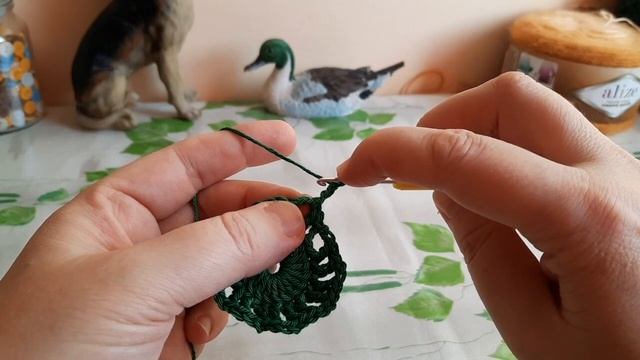 Круглый мотив крючком. Подставка под чашку смотреть онлайн