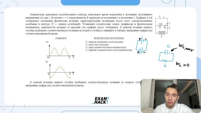 Конденсатор идеального колебательного контура длительное время подключён к источнику - №25091