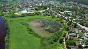 Круговой обзор у моста через Кичменьгу в селе Кичменгский Городок
