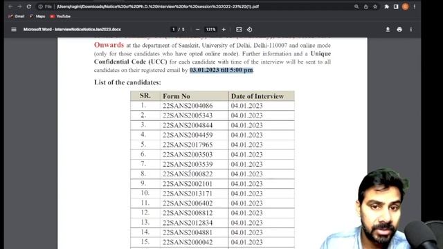 PhD-Delhi University-2023 II Interview Update II Online-Offline Mode