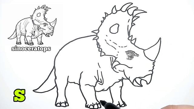 How to Draw Sinoceratops | Step by Step
