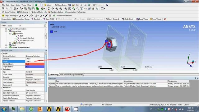 NTH - Tutorial ANSYS Static Structural - Contact Bolt Pretension смотреть онлайн