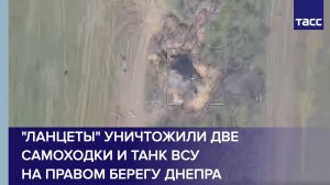 "Ланцеты" уничтожили две самоходки и танк ВСУ на правом берегу Днепра