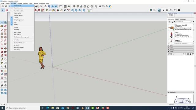 SketchUp 2021: software user interface overview.