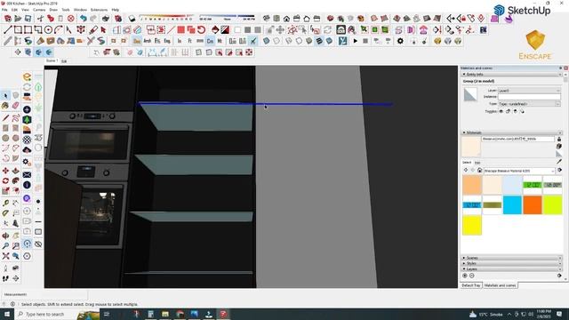 Modern Kitchen Rendered in Enscape Modeled in Sketchup Tutorial | Complete Workflow  Sketchup