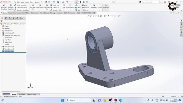 SolidwoTutorial For Beginner Exercise 05// Solidworks tutorial in hindi// Solidworks design