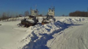 Ледовая переправа в село Берегаево, Томская область