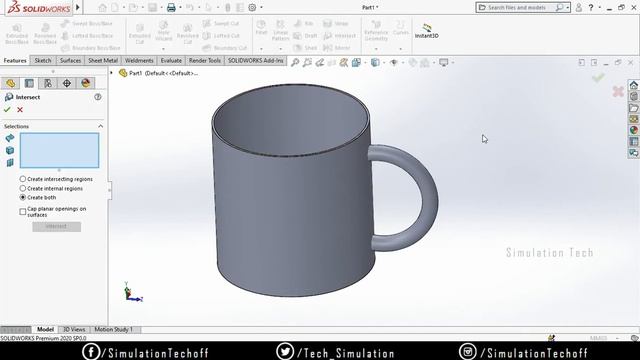 Shell ,Wrap ,Intersect in SolidWorks 2020 | Lesson 20 | SolidWorks Tutorials Tamil