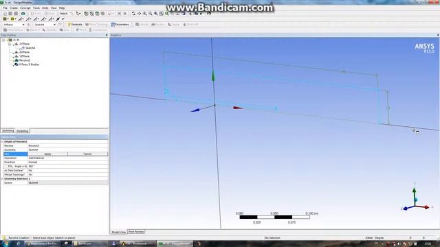 Revolve 2d sketch in ANSYS DESIGN MODELER