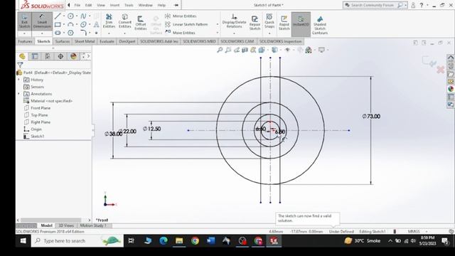 Solidworks 2d practice drawing 5 | SolidWorks 2018 | Learn how to draw 2d Parts