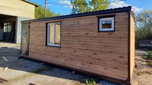 Дачная БЫТОВКА блок контейнер вагончик металлический 2.40х7х2.40 м с покрытием 3D Орех
