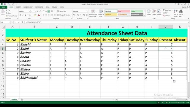 Data Entry Interview Question | Attendance Sheet Data | Present | Absent.