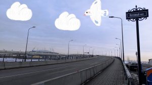 Вид на зимний Финский залив, Лахта-центр и Газпром арену с Яхтенного моста 🥹🫰🏽