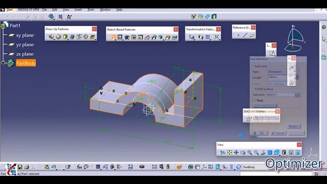 CATIA  V5 Tutorials for Beginners : Part design module : exercise 4