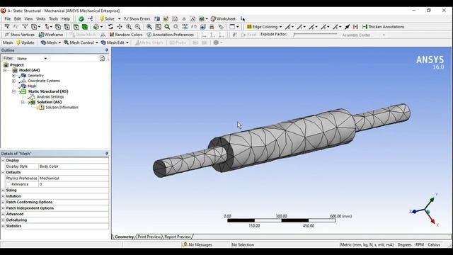 ANSYS Meshing - Global Parameters, Relevance Center, Element Size - 16