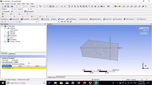 Face Split In ANSYS || Design Modeler|| Split In ANSYS || Ansys Design Modeler ||