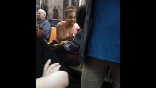 Racist mother a buses elderly woman for asking her daughter to give up subway seat смотреть онлайн