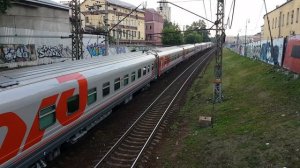 Разгон с горки, ЧС7-006 с составом поезда №83 Москва-Адлер