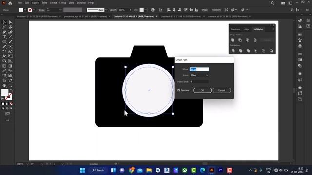 How to illustrate flat camera icon. #illustratortutorial
