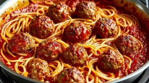 Макароны с Фрикадельками, Вкусный Ужин на Всю Семью 30 минут. Спагетти с мясными шариками