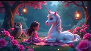 Арика и Единорог в розовом саду