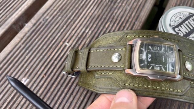 Ремешок напульсник из кожи Pueblo #ремешокнапульсник #ремешокдлячасов #leatherwatchstrap