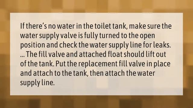 What do you do when your toilet tank has no water? смотреть онлайн