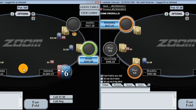'lnternet' plays $2/5 Zoom Poker Live смотреть онлайн