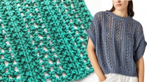 Лёгкий ажурный узор для вязания джемпера и кардигана как у Кучинелли