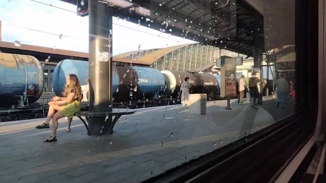 Станция Люберцы-1 из окна поезда МЦД-3 смотреть онлайн