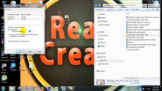 How Change Maximum Storage Size for Recycle Bin and Disaplay delete Confirmation Dialog  in Windows